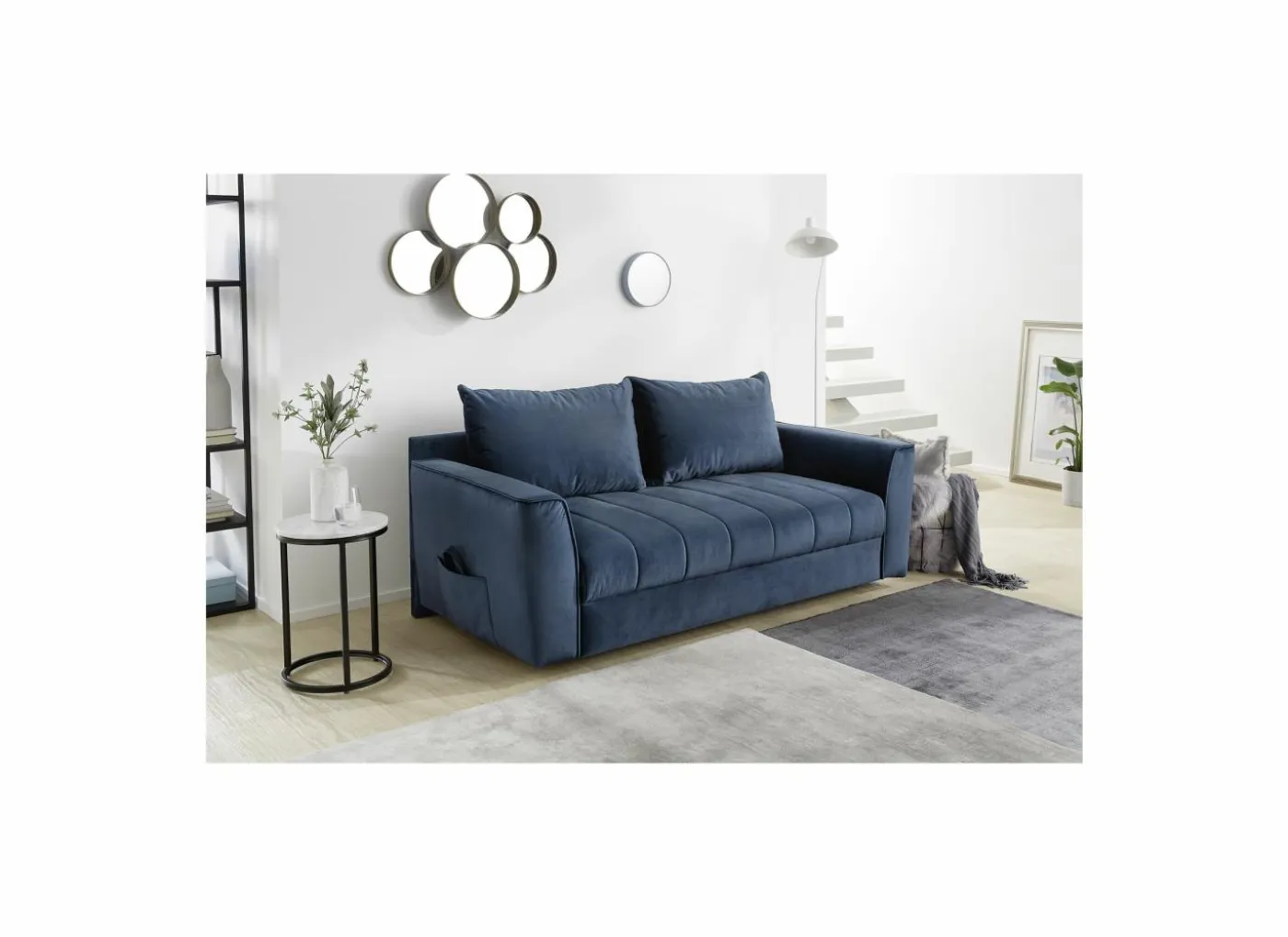 Zetelbed Rick 2-zit - stof - blauw