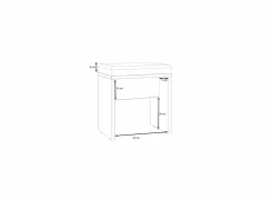 Zitbank Dalate 45x30x49cm - decor - kastanje eik & mat zwart