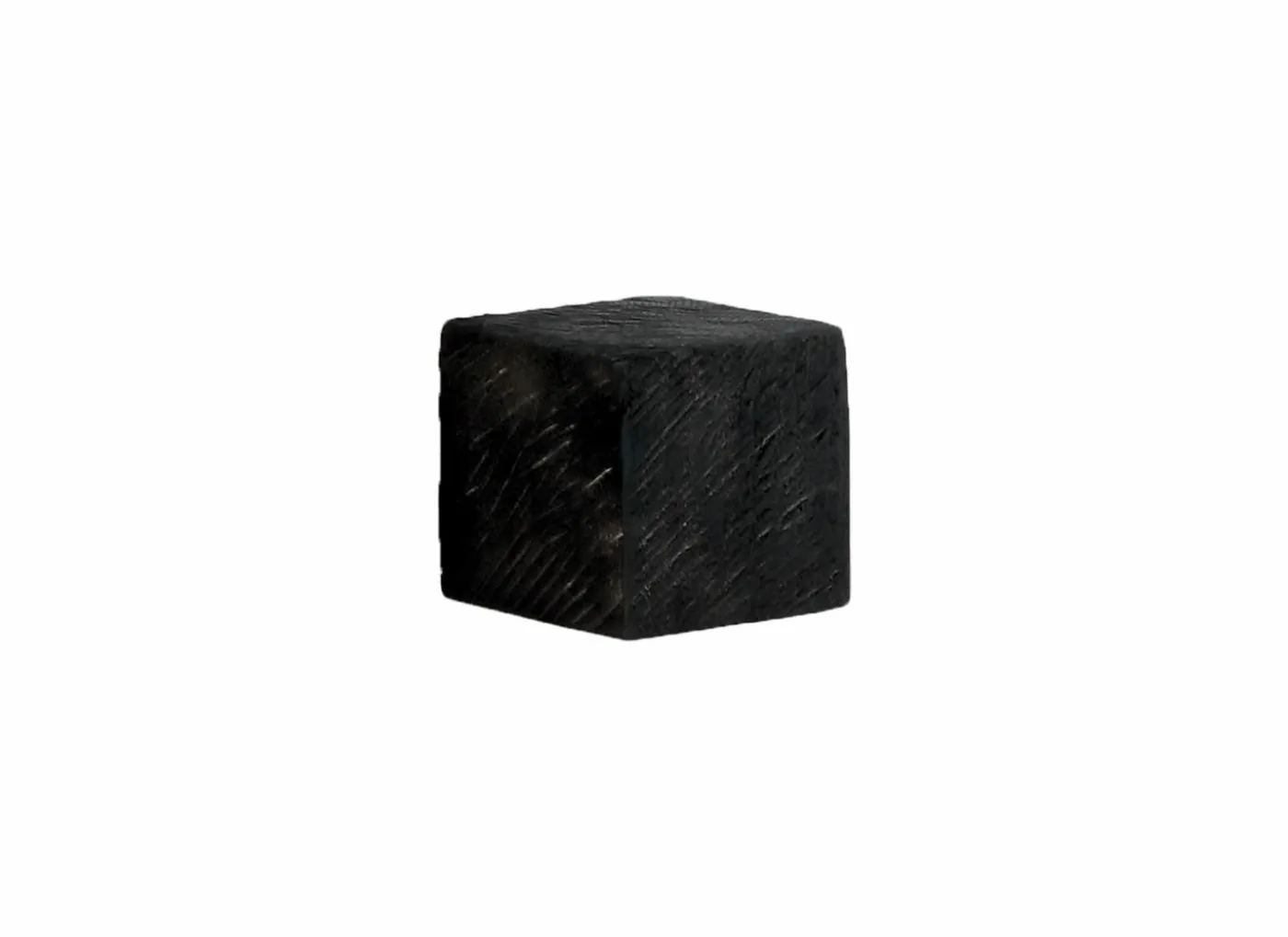 Zuil Kubus 10x10x10cm - eik massief - zwart