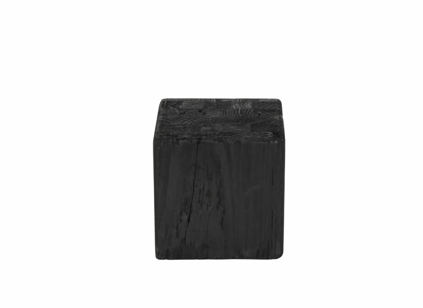 Zuil Qubit 20x20x20cm - gerecycleerd den massief - zwart