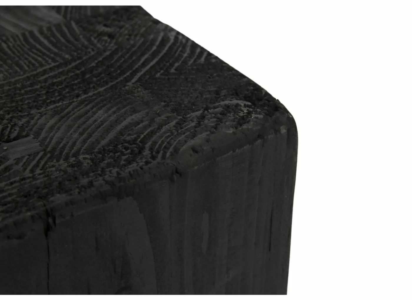 Zuil Qubit 20x20x20cm - gerecycleerd den massief - zwart