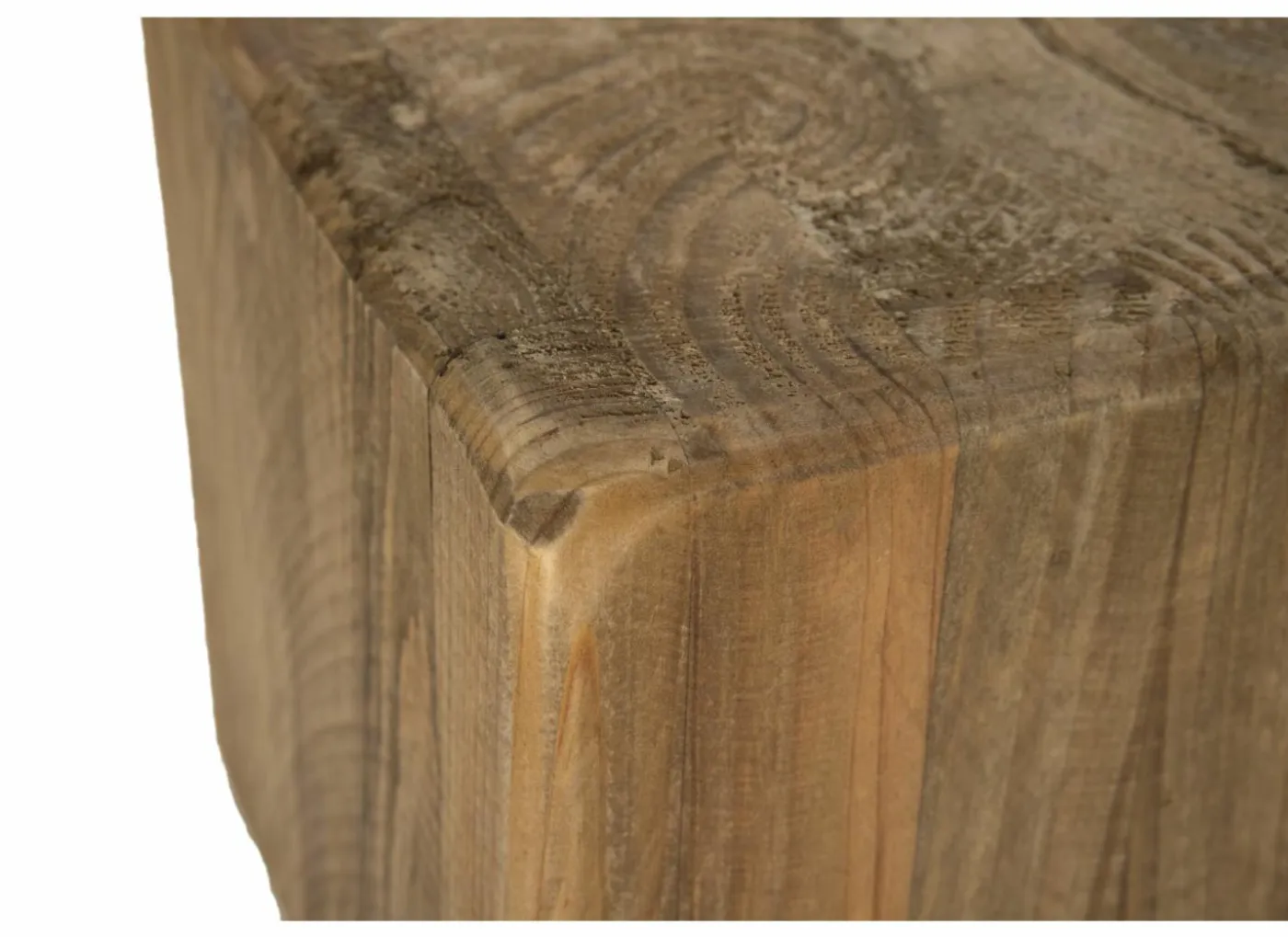 Zuil Qubit 15x15x15cm - gerecycleerd den massief - naturel